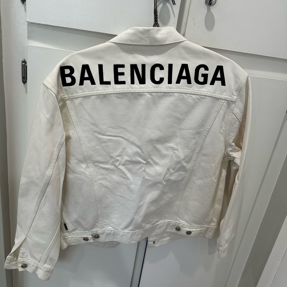 Balenciaga White Oversized Denim Jacket